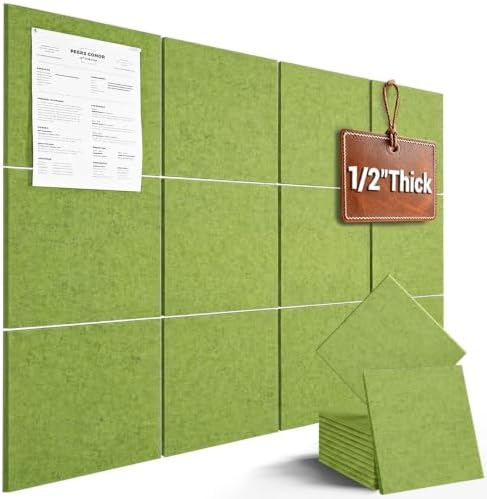 48" x 36" Large Felt Bulletin Board 1/2" Thick, Matcha Green
