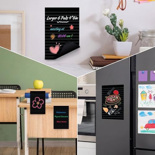 Yinder 24 Pcs Black Sticky Notes 4 x 6 Inch with Metallic Marker Pens