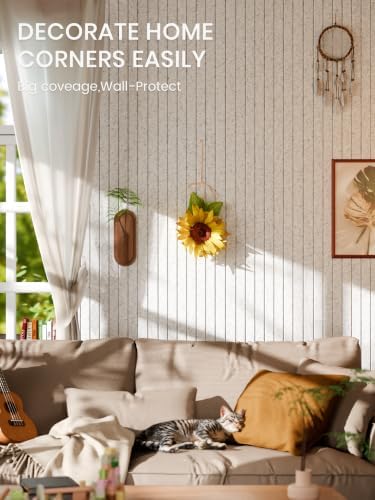 Bumusty 48"x 36" Large Felt Bulletin Board Tiles, Light Gray