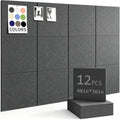 48" x 36" Cork Board Alternative, 12 Pack Felt Bulletin Board Tiles with 30 Adhesive Tabs Wall Push Pin Board for Office Classroom Bedroom Decor