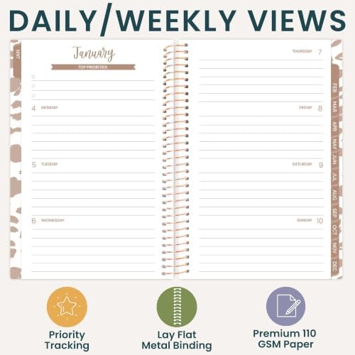 bloom daily planners 2027 Pocket Planner (January 2027 - December 2027) - 4” x 6” MINI Weekly Monthly Agenda Organizer & Calendar Year Book - Tan Leopard