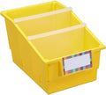 Really Good Stuff Yellow Chapter Book Classroom Library Bins with Dividers