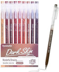 9 Colored Gel Pens Set, 0.6mm Fine Point for Black Paper & White Paper, Pens for Journaling, Adult Coloring Books, Bible, Drawing, Note Taking, Art & Journaling Supplies（Beautiful Tanned Skin）