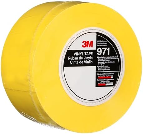 3M Durable Floor Marking Tape 971, Yellow, 3 in x 36 yd, 17 mil, 1 Roll