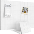 Large Cork Board for Walls 36" x 24", 6 Pack Felt Wall Tiles with Push Pins for Office Home, Pin Board Bulletin Board for Photo Pictures, White