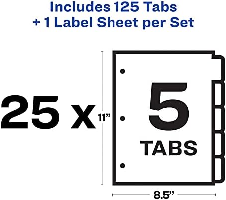 Avery Index Maker Clear Label Dividers, 5-Tab, White, 150 Sets