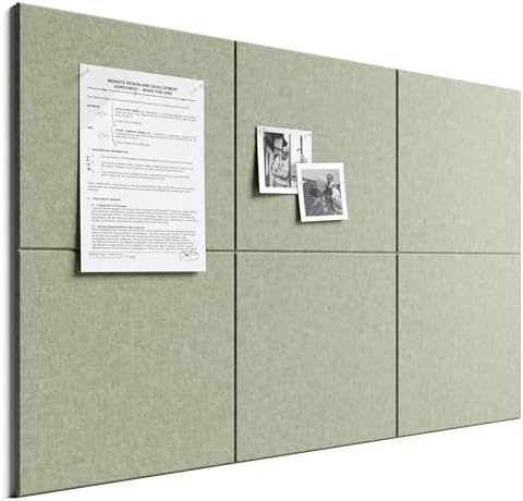 Bumusty 36"x 24" Large Felt Bulletin Board Tiles, Sage