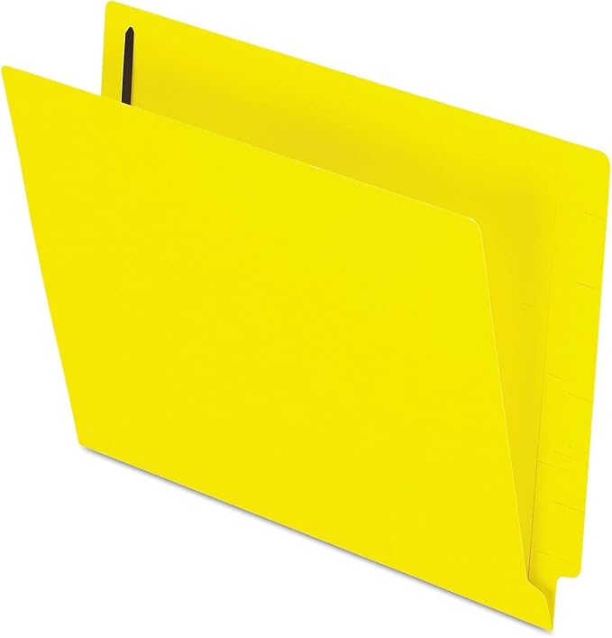Pendaflex Color End-Tab Fastener Folders, Letter Size, Yellow, Straight Cut, 50/BX (H10U13Y)