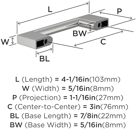 Amerock 25 Pack 3" Cityscape Polished Chrome Drawer Pull