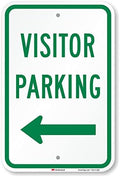 SmartSign "Visitor Parking" Sign with Left Arrow | 12" x 18" 3M Engineer Grade Reflective Aluminum