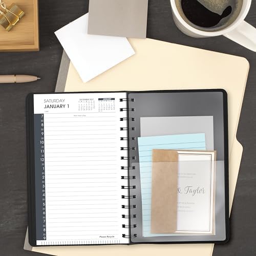 AT-A-GLANCE 2027 Appointment Book Planner, Daily, 5" x 8", Half-Hour, Black (702070527)