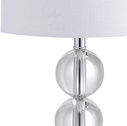 JONATHAN Y Brooklyn Table Lamp 17.5" Crystal Metal Double Sphere, Clear