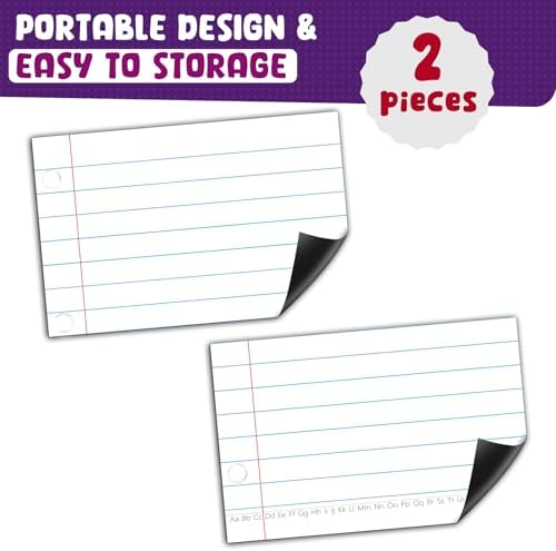 KIKIGOAL 21.5"x17" Magnetic Notebook Paper, Handwriting Lined for Classroom Whiteboard Accessories, Dry Erase Notebook Teaching Aids Homeschool Teaching Supplies