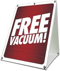Free Vacuum 24" x 36" A-Frame Sidewalk Sign| Advertise Your Business | Images On Both Sides | Car Wash Vac Automaric Detailing | Made in The USA