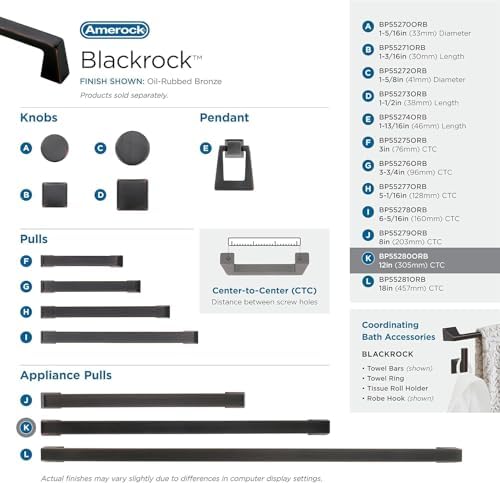 Amerock 12" Blackrock Oil-Rubbed Bronze Appliance Pull