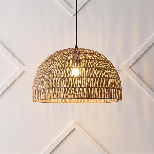 JONATHAN Y Campana 1-Light Pendant Dome Ceiling Lamp, 20", Brown