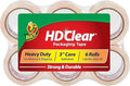 Duck HD Clear Packing Tape Refills - 6 Rolls of Heavy Duty Shipping and Moving Packing Tape - Clear Strong Packaging Tape for Boxes, Packing and Moving Supplies - 1.88 In. x 54.6 Yards (441962)