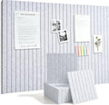 Slat Felt Wall Tiles (12 Pack) - 11.8"x11.8" Self-Adhesive Bulletin Board for Wall, Acoustic Panels for Sound Dampening, Modern Black Pin Board, Home Office Decor (30x30cm)