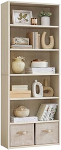 VASAGLE 6-Tier Bookshelf, Storage Organizer, 23.6 x 9.4 x 63.2 Inches
