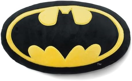 Northwest Batman Classic Logo Cloud Pillow 12" – Superhero Plush Stuffed Toy, Kids & Adults Room Decor, Gift for Batman Fans