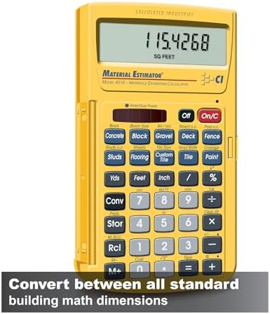 Calculated Industries 4019 Material Estimator Calculator | Finds Project Building Material Costs for DIY’s, Contractors, Tradesmen, Handymen and Construction Estimating Professionals,Yellow