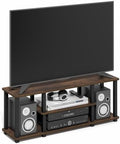 Furinno Turn-S-Tube 3-Tier Toolless Assembly TV Stand, Amber Pine | for TV up to 50 Inch, No Tool Rectangular Entertainment Center, TV Console, for Living Room, Bedroom