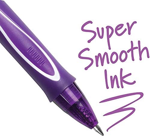 BIC Gelocity Quick Dry Colored Gel Pens, 0.7mm, Black Ink Pens, Pack of 16