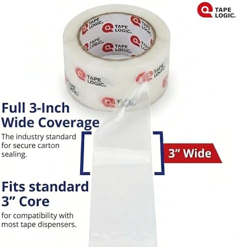Tape Logic Packing Tape (24-Rolls), 3" x 55 yd - Industrial Strength Packaging Tape Refill for Shipping, Moving, Order Fulfillment, Acrylic 3.5 Mil