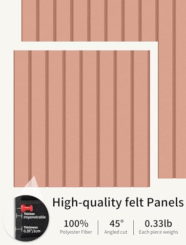 48" x 36" Cork Board Alternative, 12 Pack Felt Bulletin Board Tiles with 30 Adhesive Tabs Wall Push Pin Board for Office Classroom Bedroom Decor