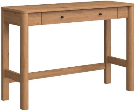 Walker Edison Penelope Modern Writing Desk with Drawer Storage, 44 Inch, English Oak