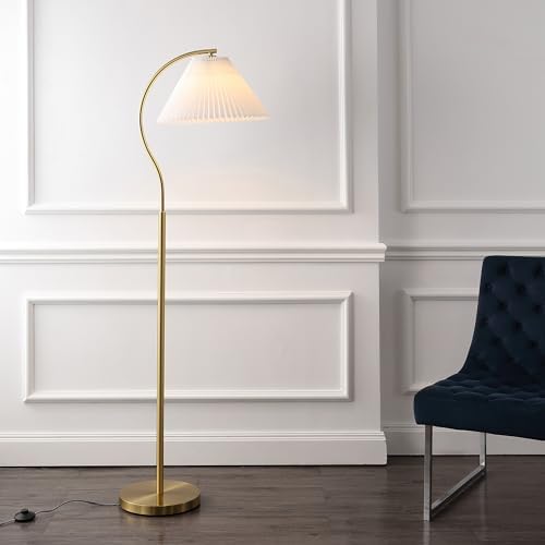 JONATHAN Y Devon 60.5" Modern Glam Arc Floor Lamp, Brass Gold