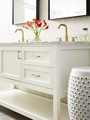 Amerock | Cabinet Pull | Golden Champagne | 3 inch (76 mm) Center to Center | Monument | 2 Pack | Drawer Pull | Drawer Handle | Cabinet Hardware
