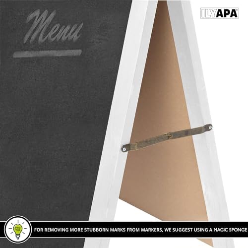 Ilyapa A-Frame Chalkboard Sidewalk Sign, 18x32 Inch - White, Sturdy