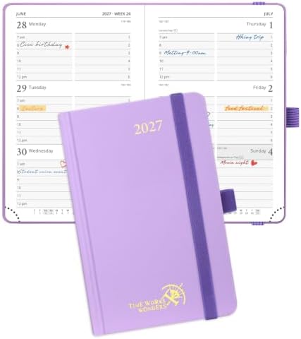 POPRUN Pocket Calendar 2027, Weekly 4" x 6.25" Pocket Calendar for Purse