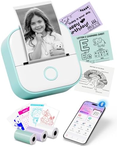 Mini Sticker Printer - T02 Mini Thermal Printer AI Sticker Maker for Kids
