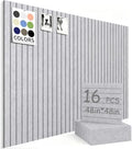 48" x 48" Cork Board Alternative, 16 Pack Felt Bulletin Board Tiles with 30 Adhesive Tabs Wall Push Pin Board for Office Classroom Bedroom Decor