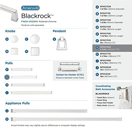 Amerock | Cabinet Pull | Polished Chrome | 3-3/4 inch (96 mm) Center to Center | Blackrock | 2 Pack | Drawer Pull | Drawer Handle | Cabinet Hardware