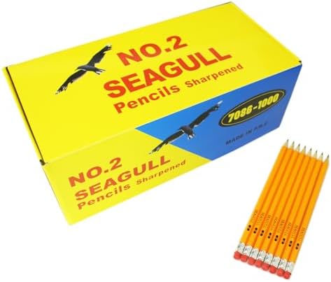 Seagull 1000 Count Pre-Sharpened #2 HB Pencils with Erasers