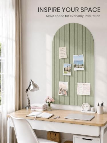 Large Arched Felt Bulletin Board 47.2''×25.5'', Sage