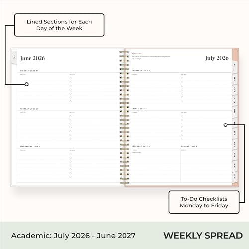 Blue Sky 2026-2027 Weekly & Monthly Academic Planner, 8.5"x11", Bengala