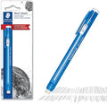 STAEDTLER Mars Plastic Eraser Pen with Refillable Holder, German-Made Eraser for Pencils, Smudge-Free & Tear-Free Precision, Retractable Design with Clip, Blue
