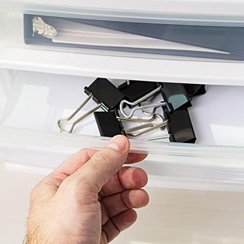 IRIS USA 2-Pack, 3-Drawer Medium Plastic Stacking Desktop Organizer, White