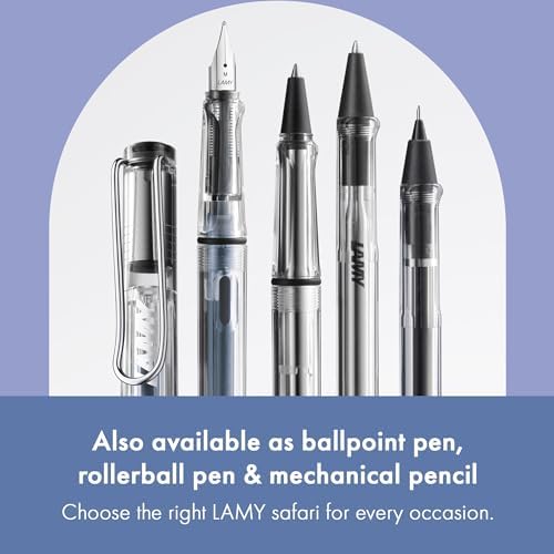 LAMY safari vista - Fountain Pen with ergonomic grip & polished Left-Handed steel nib (LH) in size M - ideal for any Writing & Calligraphy - including LAMY T 10 blue cartridge