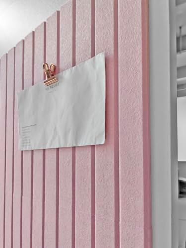 Slated Felt Bulletin Board Tiles | Cork Board Alternative for Walls | Wall Panels for Office & Home Decor | Aesthetic Pinboard & Photo Board | 12-Pack (11.8" x 11.8") with Adhesive | Sakura
