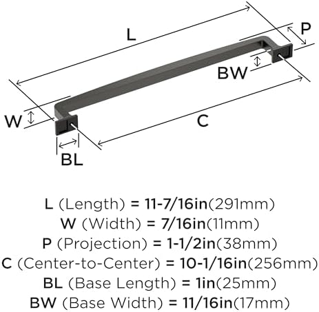 Amerock 10-1/16" Westerly Black Bronze Drawer Pull