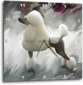 3dRose Wall Clock Silent - 10 inch - Standard Poodle - Dogs Poodle