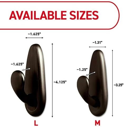 Command Forever Classic Large Metal Hooks, Damage Free Decorating, 2 Hooks