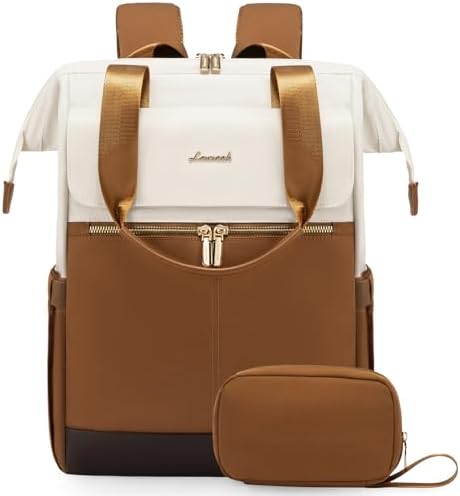 LOVEVOOK Laptop Backpack for Women, 15.6 Inch Work Laptop Bag with USB Port, Fashion Teacher Nurse Backpack Purse, Waterproof Travel Computer Backpack with Organizer Bag, 2PCS