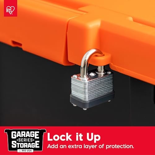 IRIS USA 5-Pack 3 Gal Heavy Duty Lockable Storage Totes with lids, Orange