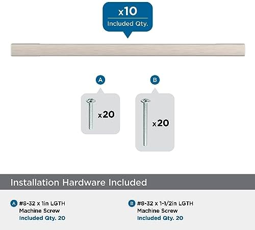Amerock 10BX37132G10 | Satin Nickel Cabinet Pull | 5-1/16 inch (128mm) Center-to-Center | 30 Pack | Cityscape | Furniture Hardware